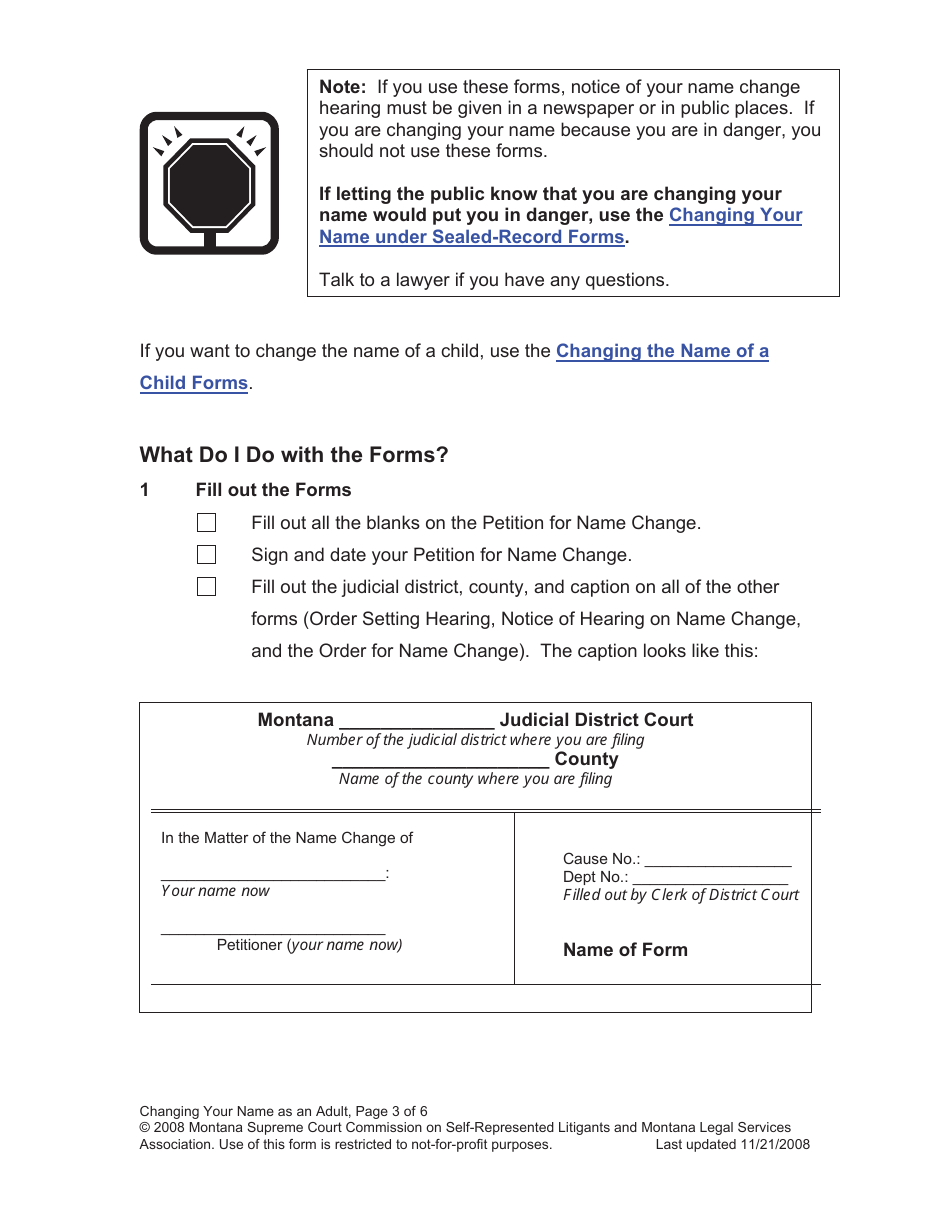 Name Change Packet - Adult - Montana, Page 3