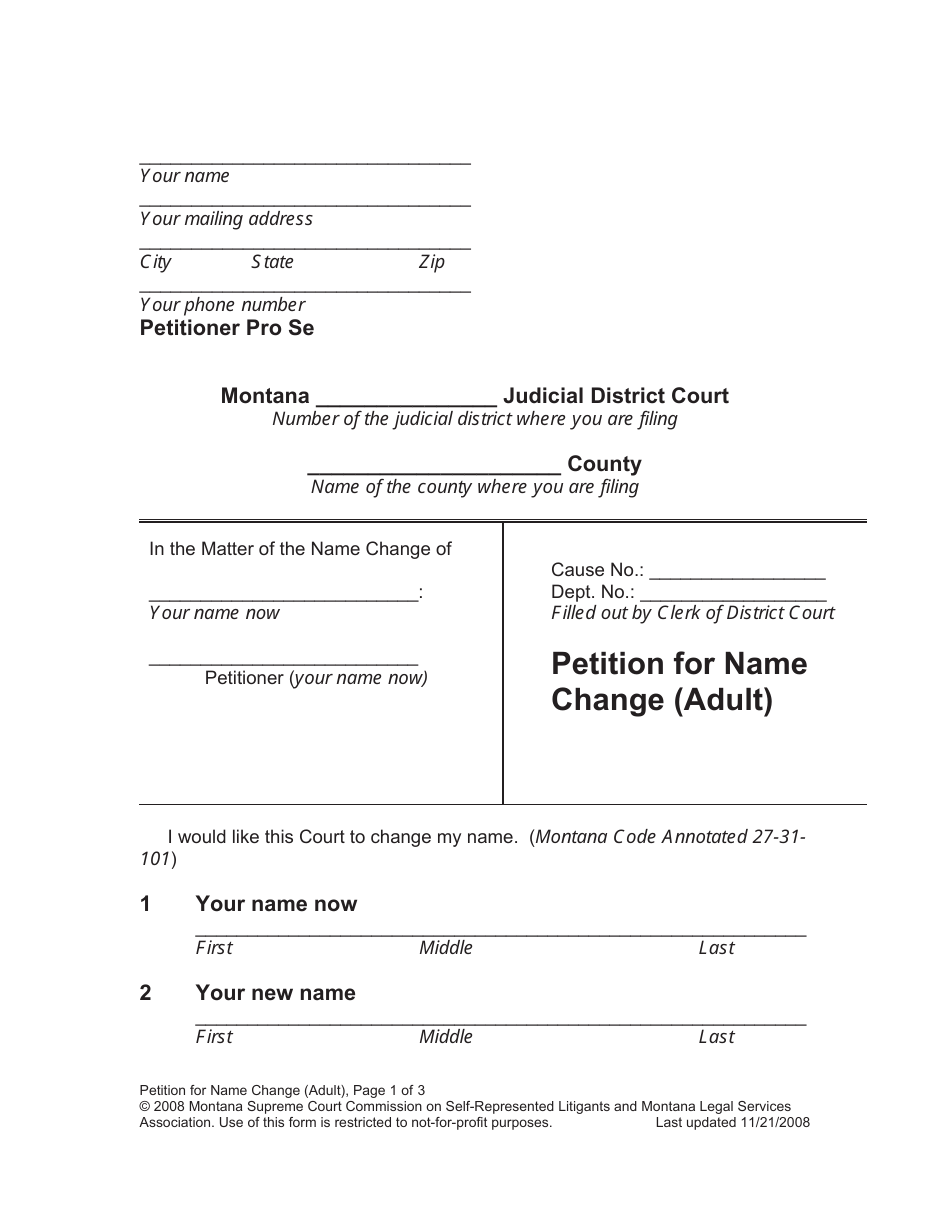 Name Change Packet - Adult - Montana, Page 7