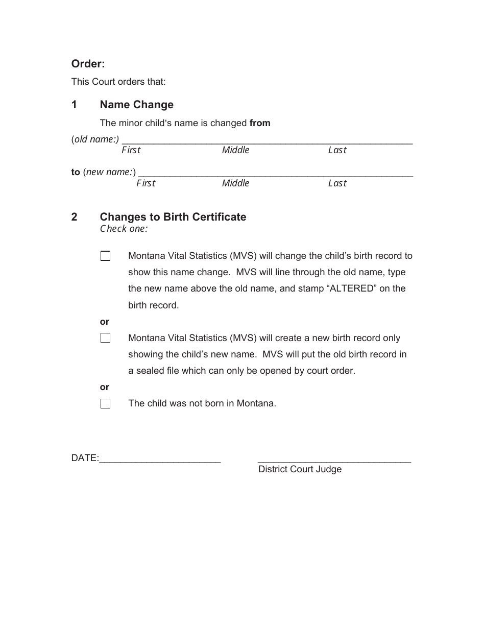 Name Change Packet - Child - Montana, Page 19