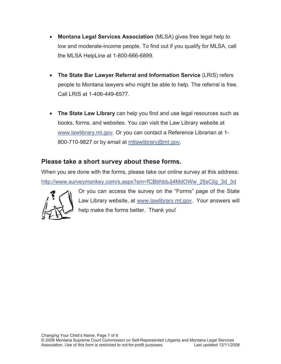 Name Change Packet - Child - Montana, Page 7
