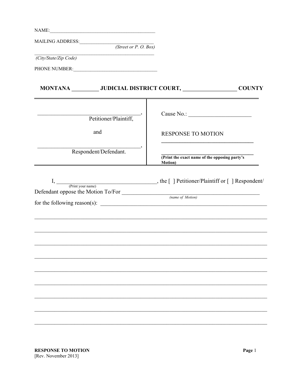 Response to Motion Packet - Montana, Page 3