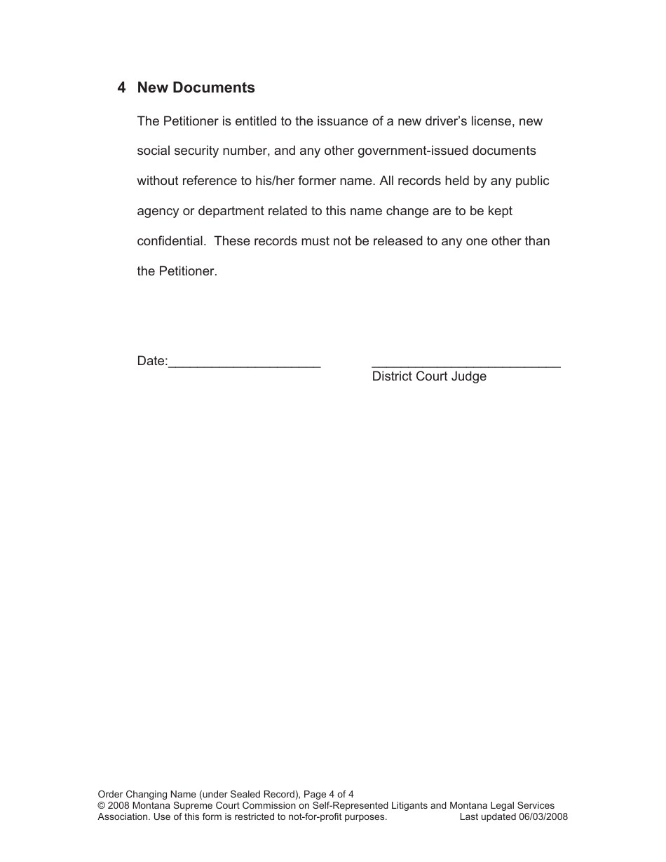 Name Change Packet for Adults - Montana, Page 16