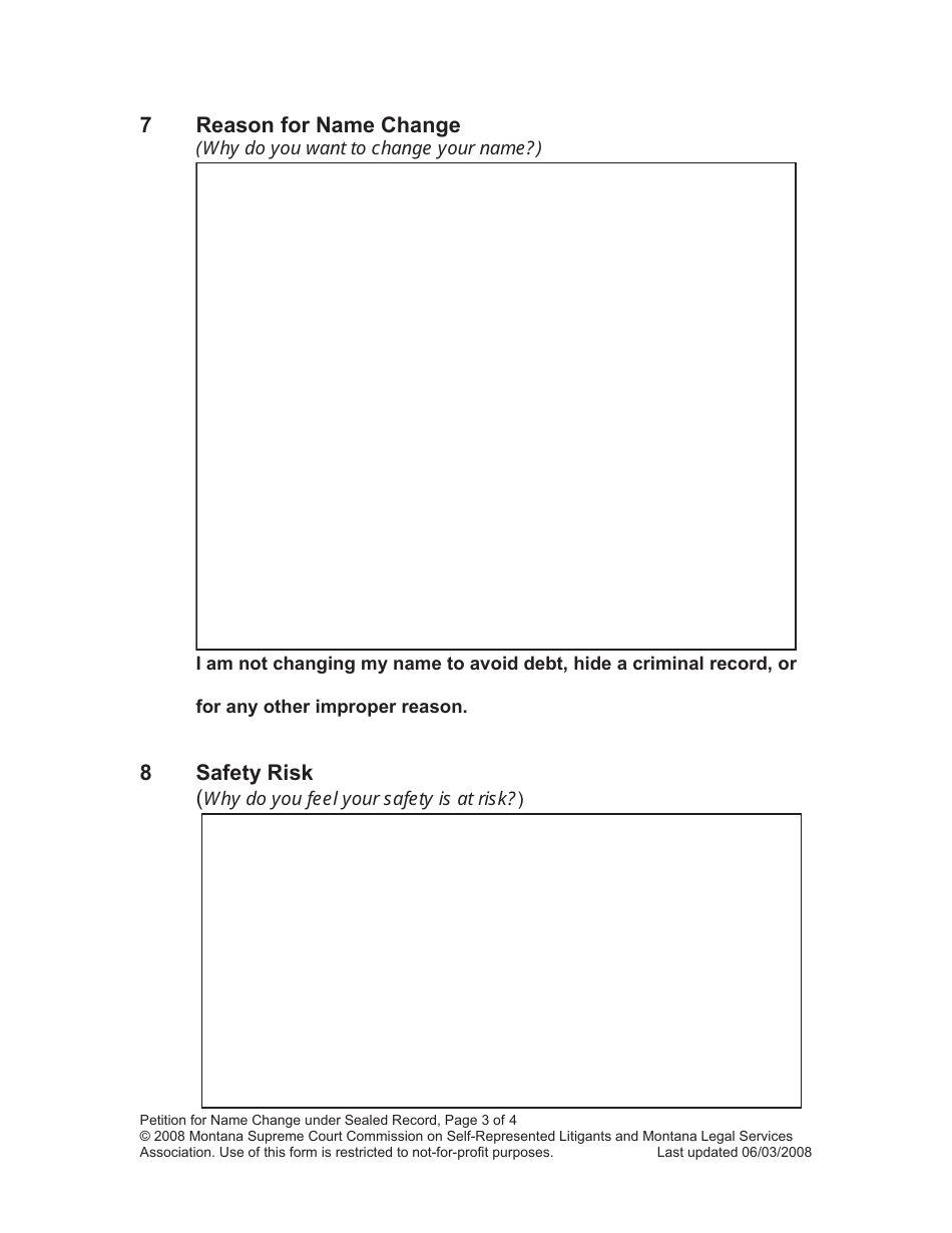 Name Change Packet for Adults - Montana, Page 9