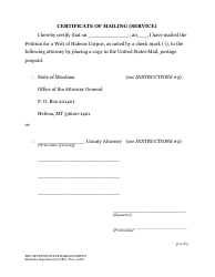 Petition for a Writ of Habeas Corpus Form - Montana, Page 6