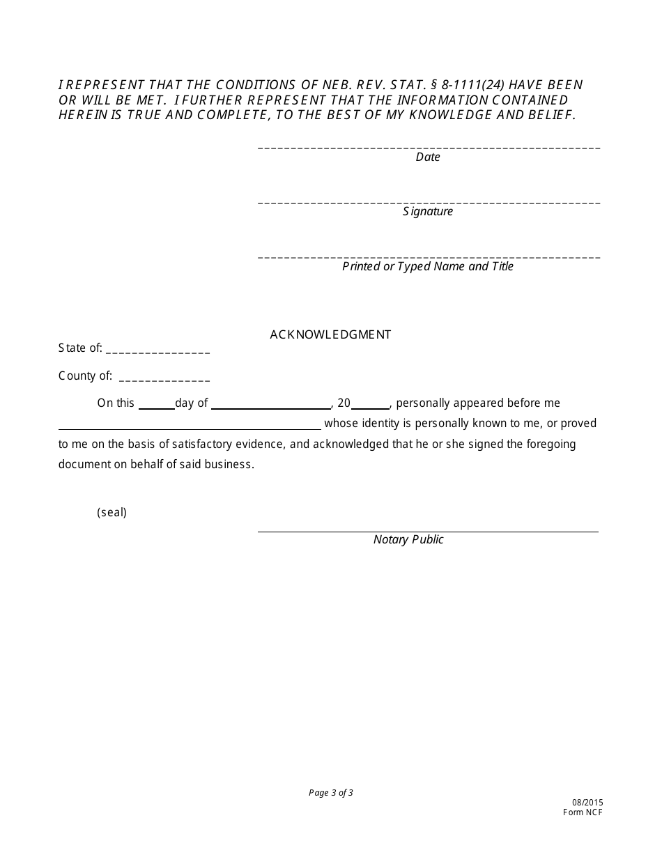 Form NCF Nebraska Crowdfunding Notice - Nebraska, Page 3