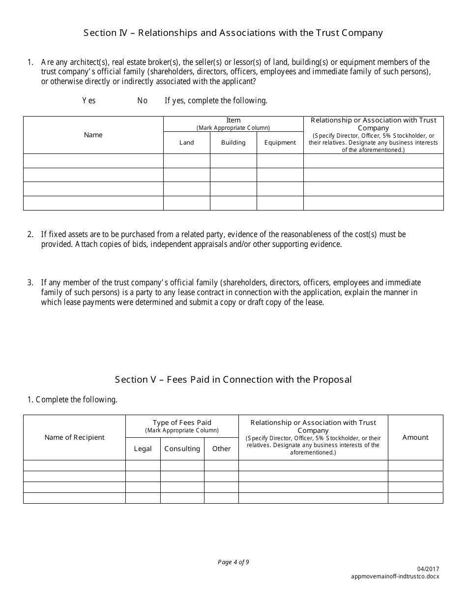 Application to Move Main Office - Independent Trust Company - Nebraska, Page 4