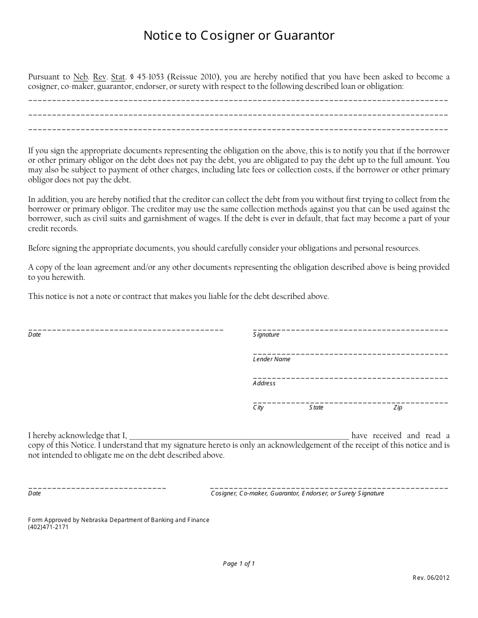 Cosigner Loan Agreement Template