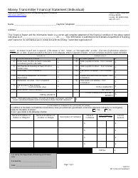 Document preview: Money Transmitter Financial Statement (Individual) - Nebraska