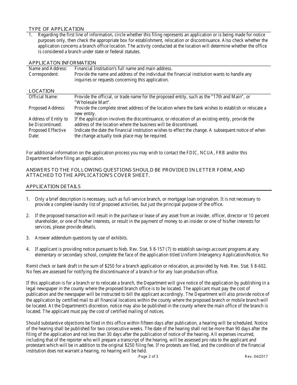 Interagency Branch Application / Notice Interagency Lpo Notice - Nebraska, Page 2