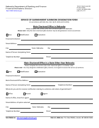 Document preview: Service of Garnishment Summons Designation Form - Nebraska