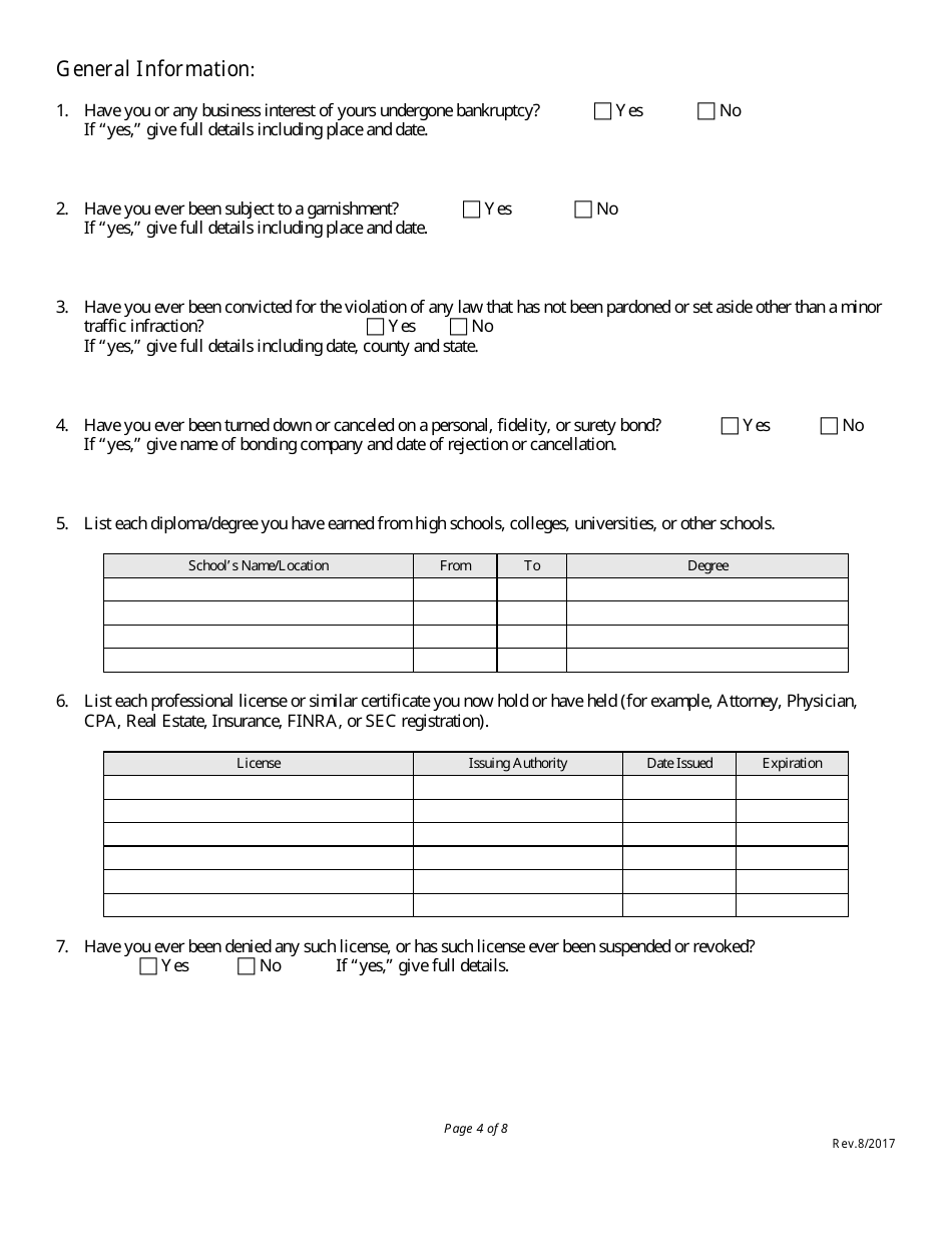 Application for Credit Union Loan Officers License - Nebraska, Page 4
