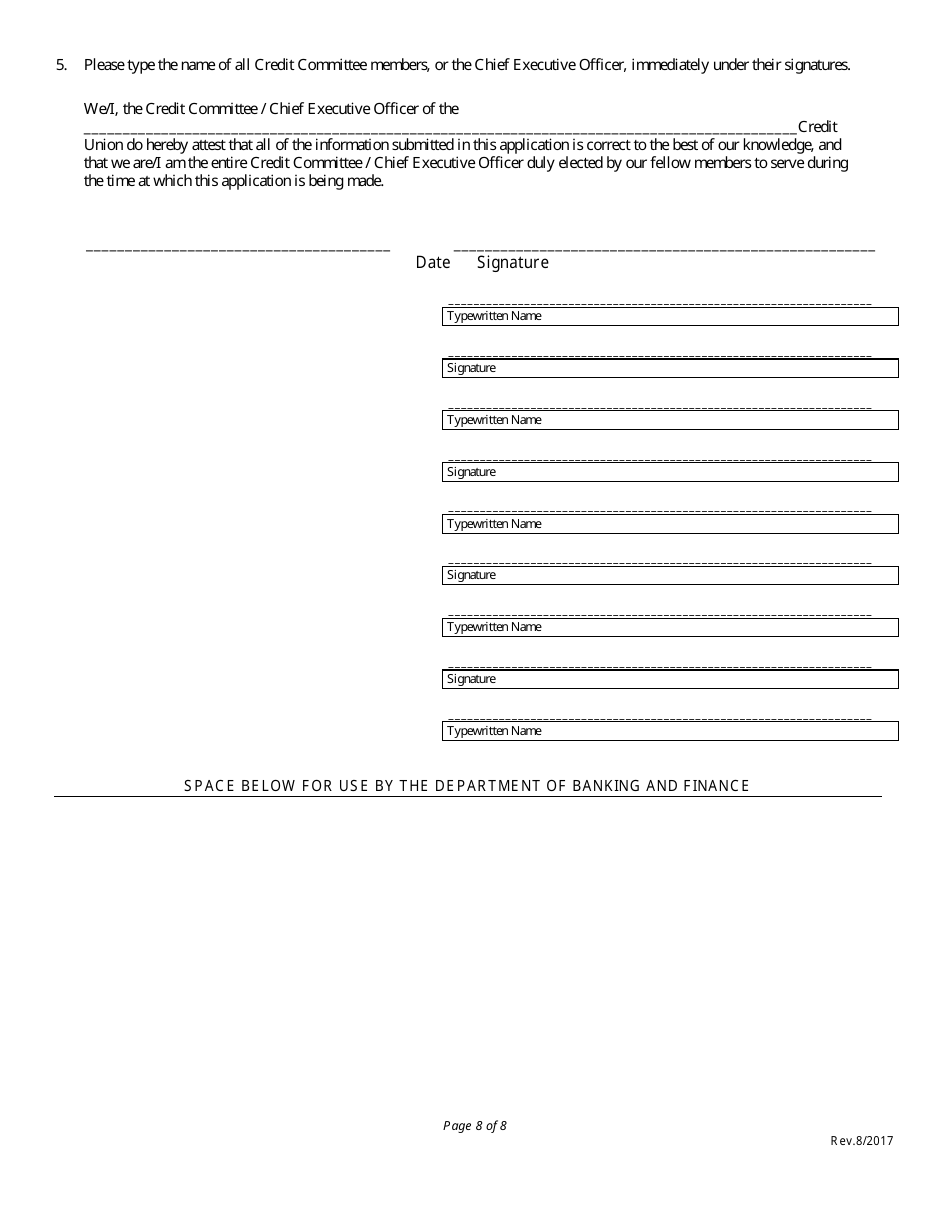 Application for Credit Union Loan Officers License - Nebraska, Page 8