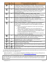 Nebraska Nonprofit Organization Certificate of Exemption - Company New Application Checklist - Nebraska, Page 2
