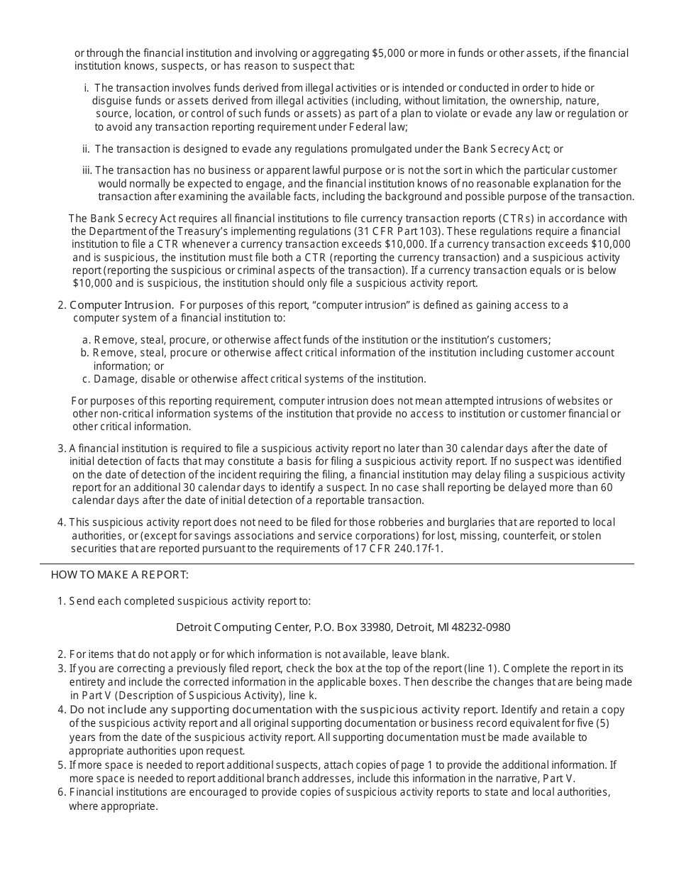 FDIC Form 6710 / 06 Suspicious Activity Report, Page 5