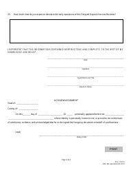Delayed Deposit Services Business License Biographical Questionnaire - Nebraska, Page 4