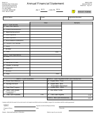 NDE Form 01-003 Annual Financial Statement - Nebraska
