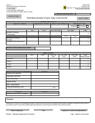 Document preview: NDE Form 28-037 Reimbursement Claim: Day Care Home - Nebraska