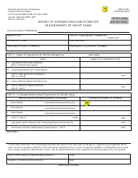 NDE Form 28-003 Report of Expenditures and Estimated Requirements of Grant Funds - Nebraska