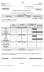 NDE Form 28-036 Monthly Claim Form for Reimbursement - Nebraska