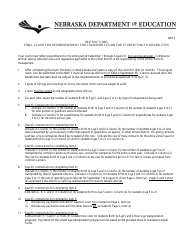 Document preview: Instructions for NDE Form 06-016 Final Claim for Reimbursement for Transportation for Students With Disabilities - Nebraska