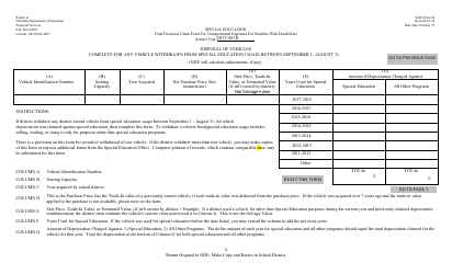 NDE Form 06-016 Final Financial Claim Form for Transportation Expenses for Students With Disabilities - Nebraska, Page 4