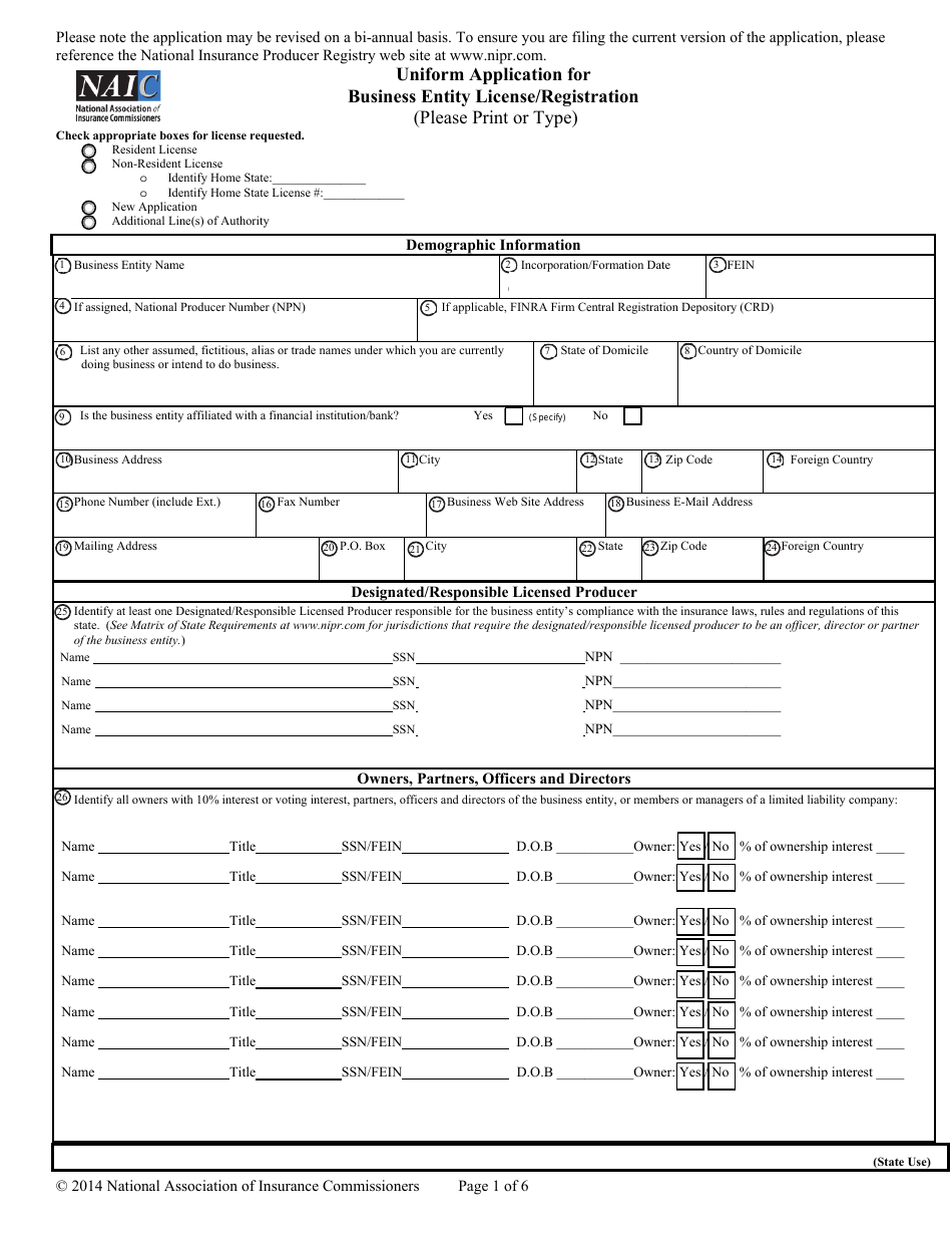 Uniform Application for Business Entity License / Registration - Nebraska, Page 3