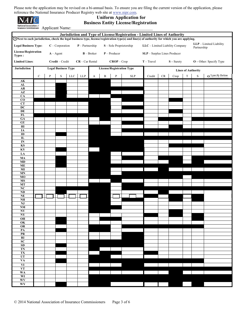 Uniform Application for Business Entity License / Registration - Nebraska, Page 5
