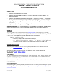 Form DOI-1217 Insurance Consultant License Application - Nebraska