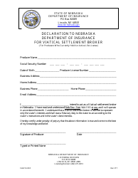 Form VS-DEC Declaration to Nebraska Department of Insurance for Viatical Settlement Broker (For Producers Who Currently Hold an Active Life License) - Nebraska, Page 3