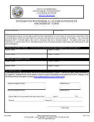 Document preview: Form DOI-9002A Designated Responsible Licensed Producer Amendment Form - Nebraska