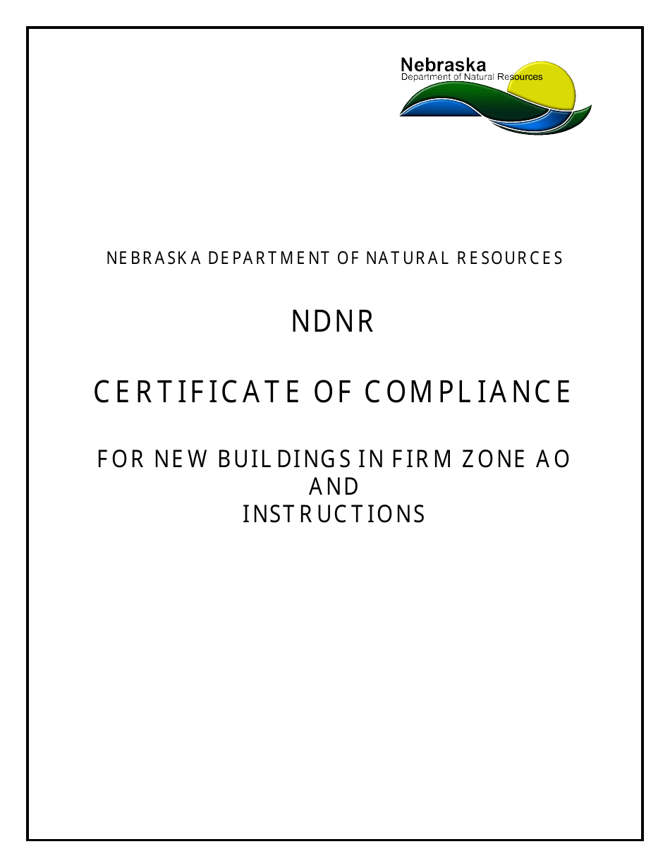 Certificate of Compliance for New Buildings in Firm Zone Ao - Nebraska, Page 1