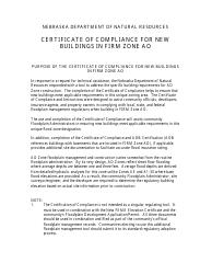 Certificate of Compliance for New Buildings in Firm Zone Ao - Nebraska, Page 2