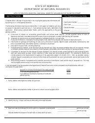 NeDNR Form 638-2 &quot;Application for a Municipal and Rural Domestic Ground Water Transfers Permit&quot; - Nebraska