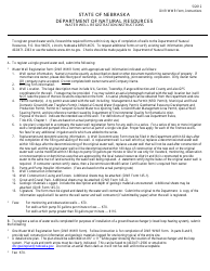 Instructions for DNR Form WWR Water Well Registration - Nebraska