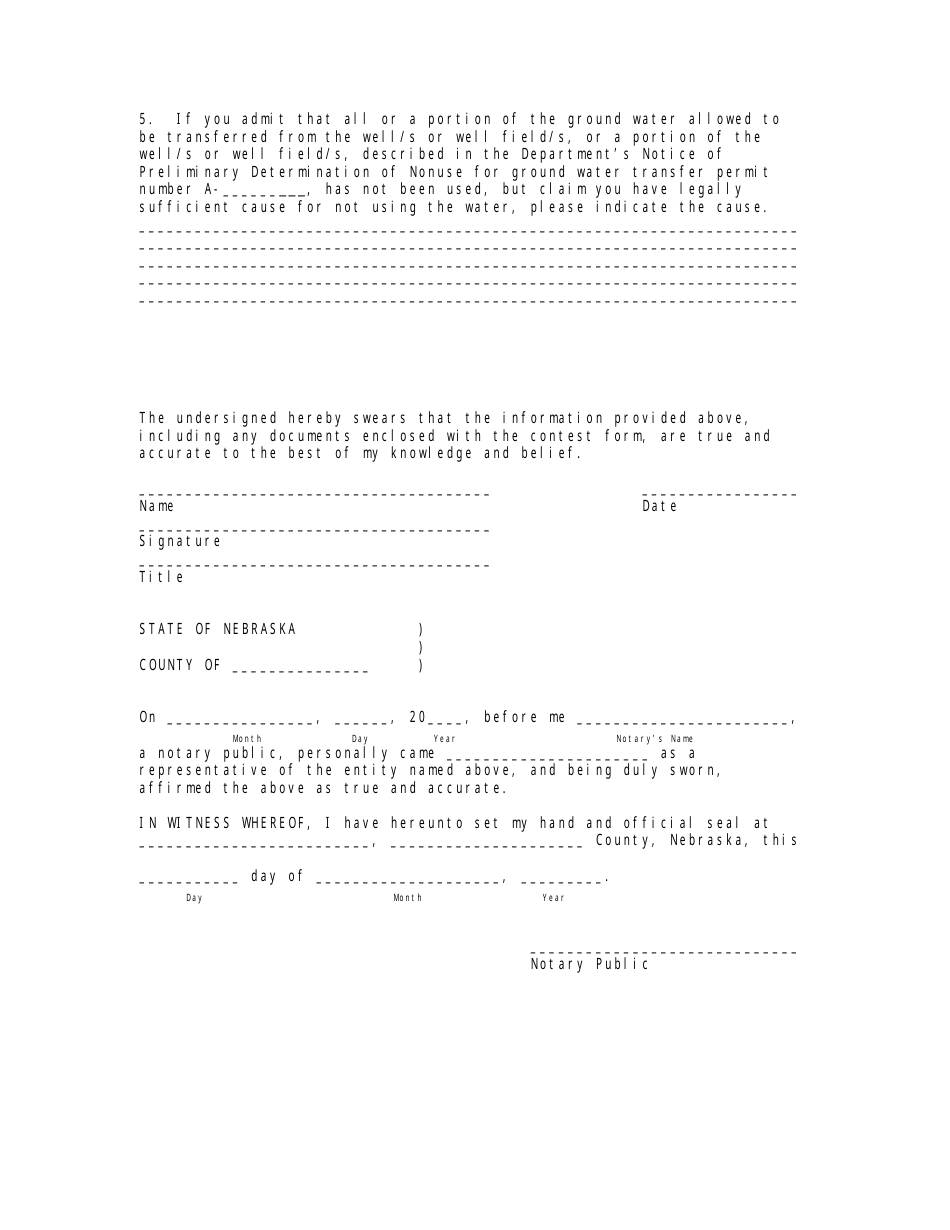 Contest of Preliminary Determination of Nonuse of Municipal Ground Water Transfer Permit - Nebraska, Page 2