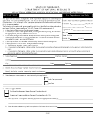 Document preview: Application for a Permit for Incidental or Intentional Underground Water Storage - Nebraska