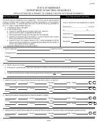 Document preview: Application for a Permit to Conduct Water in Stream Channels Form - Nebraska