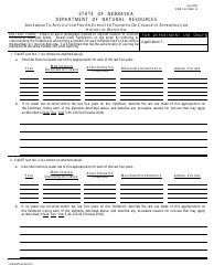 NeDNR Form 962-14 &quot;Addendum to Application for an Expedited Transfer or Change of Appropriation - History of Water Use&quot; - Nebraska
