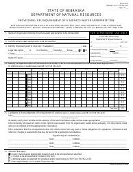 DNR Form SW962-24-A Provisional Relinquishment of a Surface Water Appropriation - Nebraska