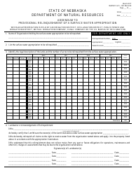 Document preview: DNR Form SW962-24-B Addendum to Provisional Relinquishment of a Surface Water Appropriation - Nebraska