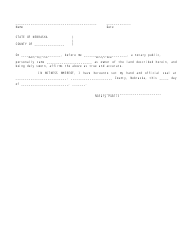 Document preview: Additional Signature Sheet - Nebraska