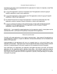 Application for Creation of a Specialty License Plate Design for an Organization - Nebraska, Page 3