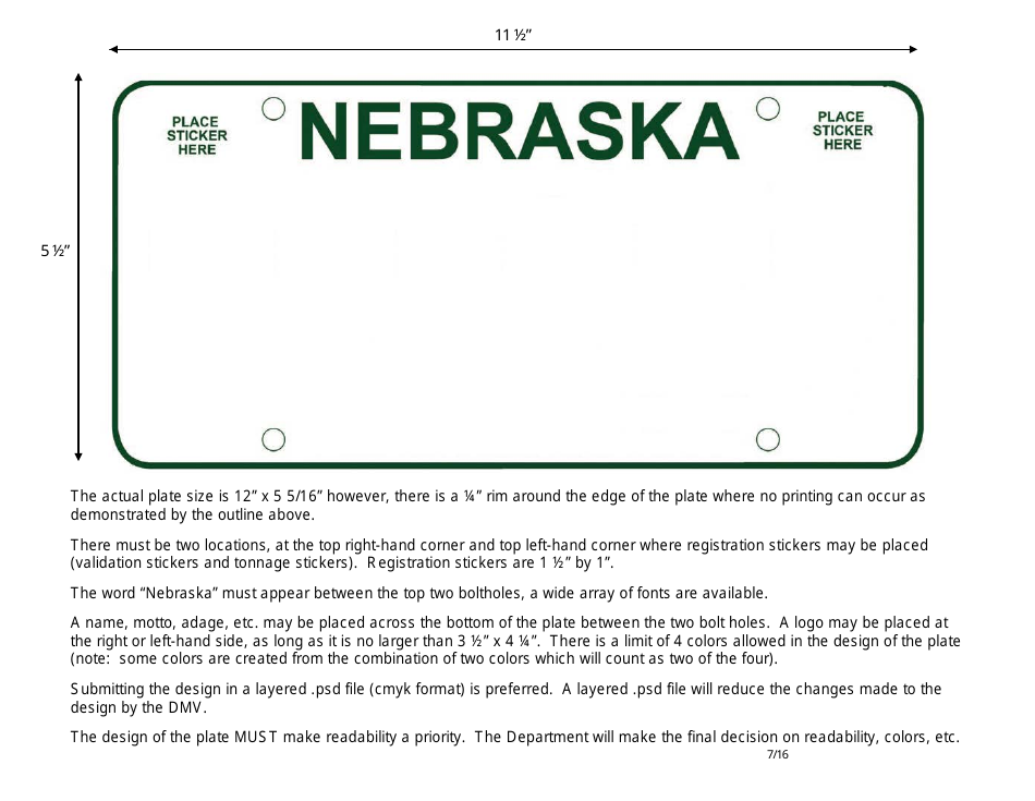 Application for Creation of a Specialty License Plate Design for an Organization - Nebraska, Page 6