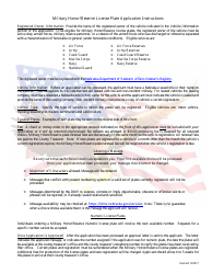 Application for Military Honor/Reserve License Plates - Nebraska, Page 2