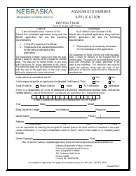 Document preview: Assigned Id Number Application Form - Nebraska