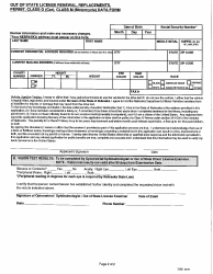 Out of State License Renewal, Replacements, Permit, Class O (Car), Class M (Motorcycle) Data Form - Nebraska, Page 2