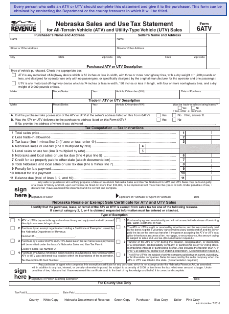 Form 6ATV  Printable Pdf