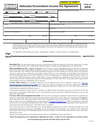 Document preview: Form 12N Nebraska Nonresident Income Tax Agreement - Nebraska