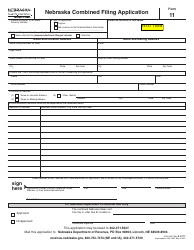 Form 11 Nebraska Combined Filing Application - Nebraska