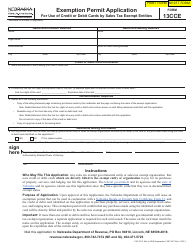 Form 13CCE Download Fillable PDF or Fill Online Exemption Permit ...